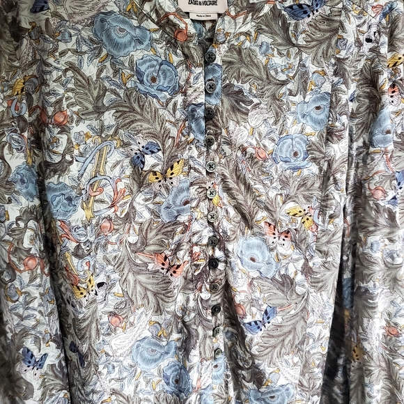 Zadig & Voltaire Diamante Blouse British Flowers size L - Picture 4 of 13